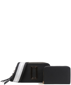 Fashion Mini Crossbody Bag With Wallet Set MJ-8965A BLACK